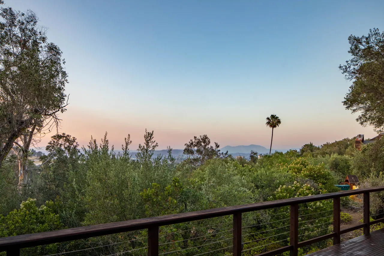 Sunset over the valley from the deck